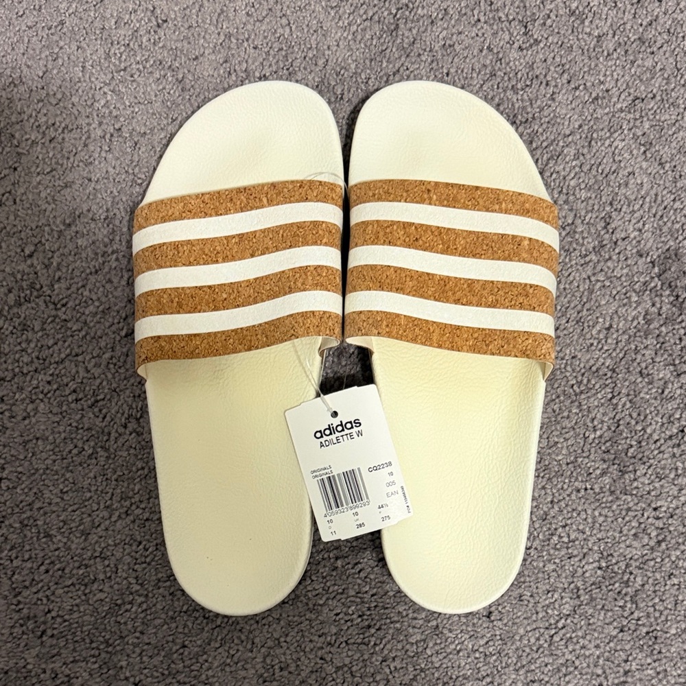 ADIDAS Tan/Cork Women’s Slides - Picture 4 of 4